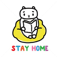 Stay Home　読書する子猫　イラスト
