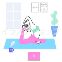 ヨガオンラインレッスン　イラスト Pigeon-Pose