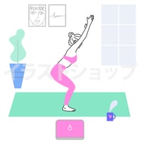 ヨガイラスト　オンラインレッスン　椅子のポーズ