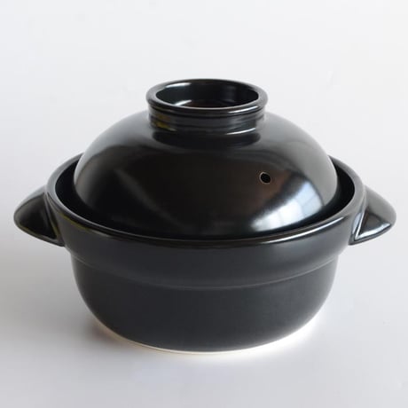 【森修焼】味鍋 (約1,200ml・2合炊き ガス直火用)  カラー(白 or 黒)  ※送料無料