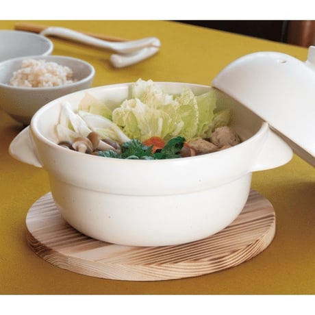 【森修焼】味鍋 (約1,200ml・2合炊き ガス直火用)  カラー(白 or 黒)  ※送料無料
