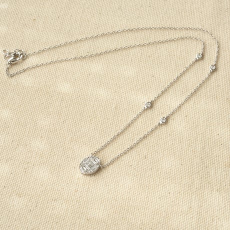 K18 Mosaic Oval Diamond Necklace - L