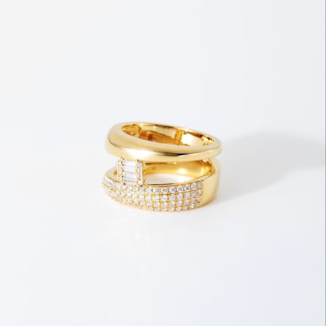 K18 Crescent Glow Diamond Ring