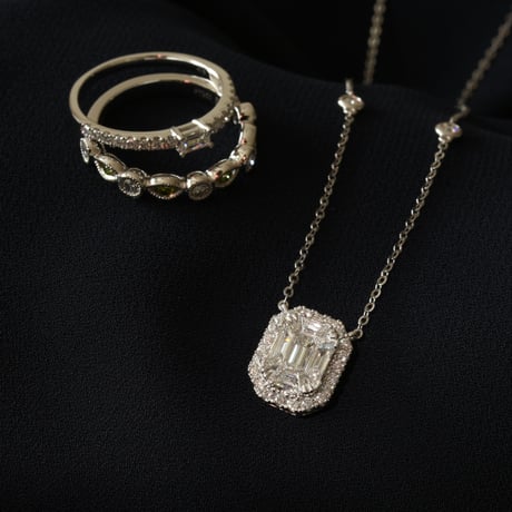 K18 Mix Cut Diamond necklace - L