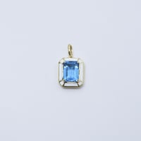 K18  Blue Topaz Enamel Pendant