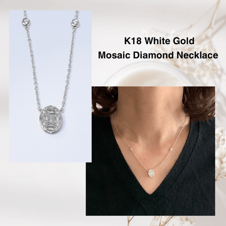 K18 Mosaic Oval Diamond Necklace - L