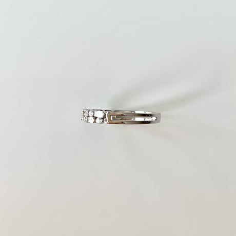 K18  BG Diamond Double Ring