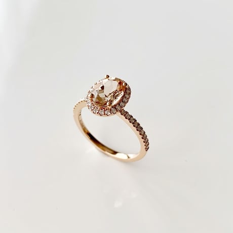 K18 Morganite Dia Ring