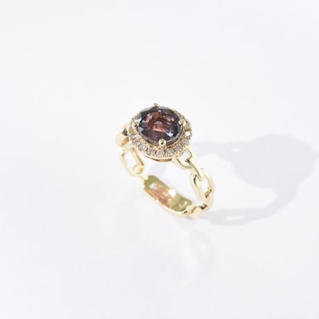 K18 Grape Sapphire Chain Link Ring