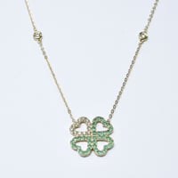 K18 Emerald Clover  Necklace