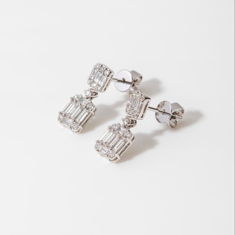 K18 Mosaic Diamond Double Earrings（ピアス）