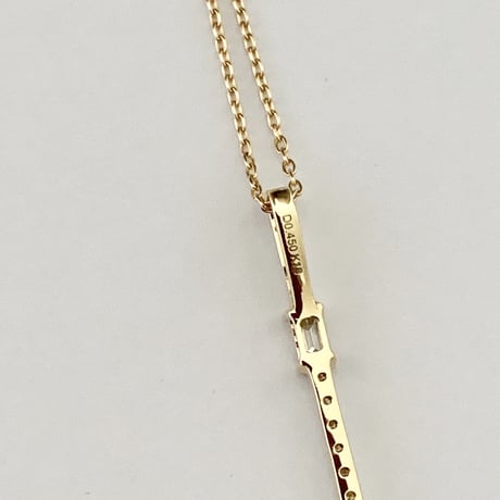 K18 BG Diamond Long Bar Necklace