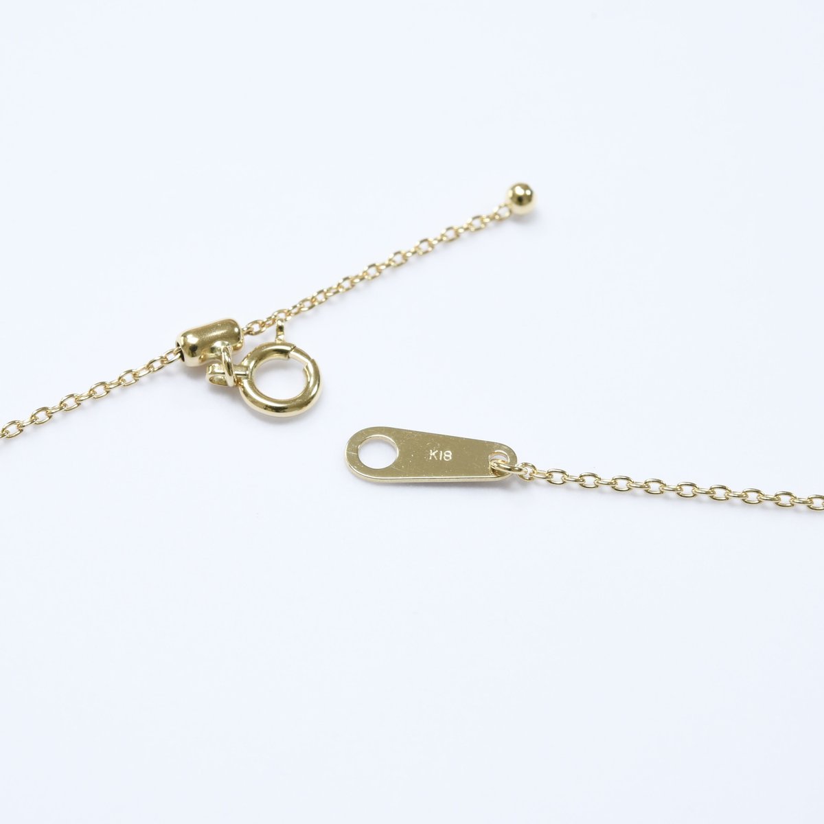 K18 Yellow Gold Slide Chain Necklace 45cm