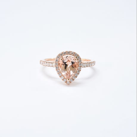 K18 Morganite Diamond Ring