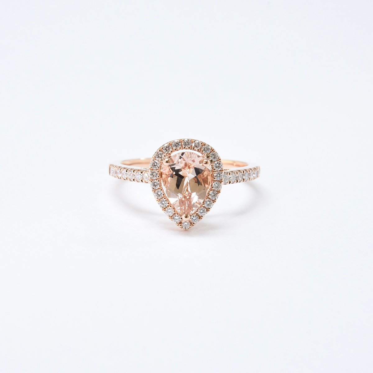 K18 Morganite Diamond Ring | HANA JEWELS K18 Morganite Diamond Ring | HANA JEWELS