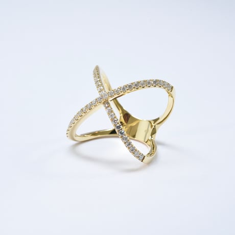 K18 Diamond Cross Ring