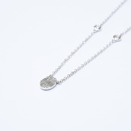 K18 Mosaic Oval Diamond Necklace - S