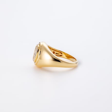 K18 Diamond Signet Ring