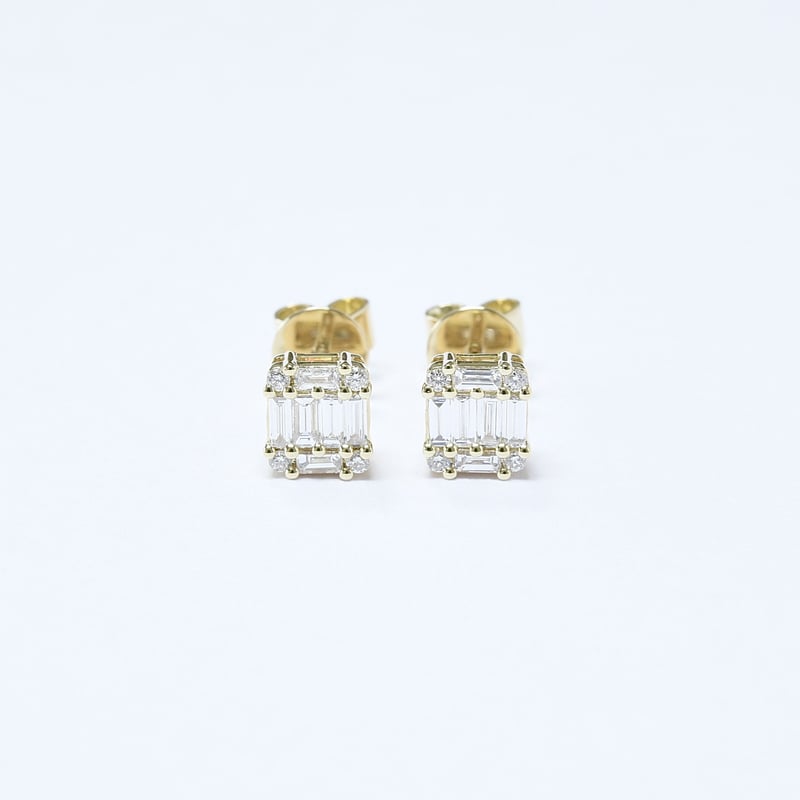 K18 Diamond Mosaic Studs (ピアス） | HANA JEWELS