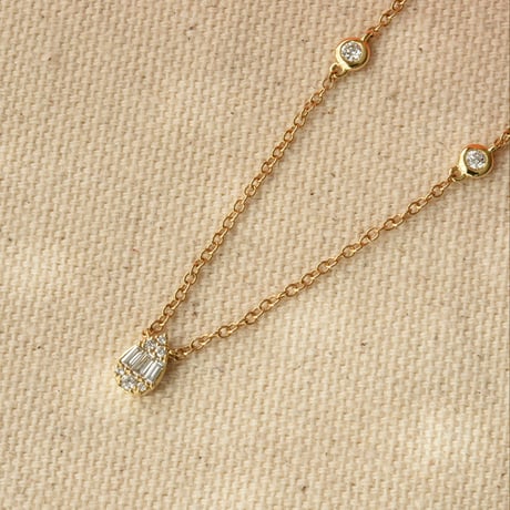 K18 Mosaic Shizuku Diamond Necklace