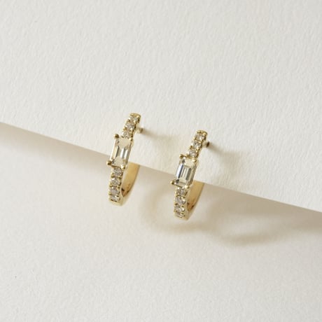 K18 Yellow Gold BG Diamond Hoops（ピアス）