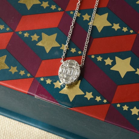 K18 Mosaic Oval Diamond Necklace - L