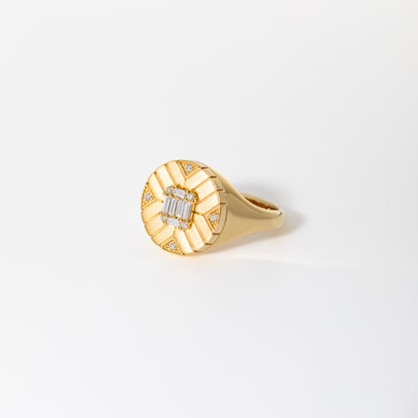 K18 Kara Motif Diamond Ring