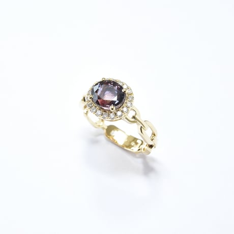 K18 Grape Sapphire Chain Link Ring