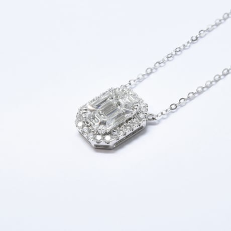 K18 Mix Cut Diamond necklace - L