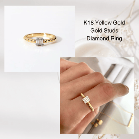 K18 Gold Studs Diamond Ring