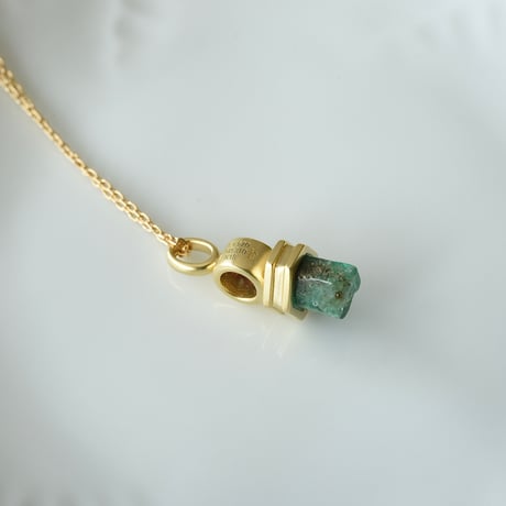 K18 Emerald Necklace with Pink Tourmaline