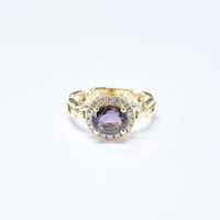 K18 Grape Sapphire Chain Link Ring