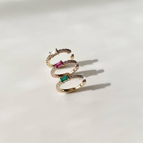 Diamond Ear Cuff with Ruby