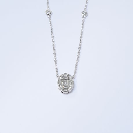K18 Mosaic Oval Diamond Necklace - L