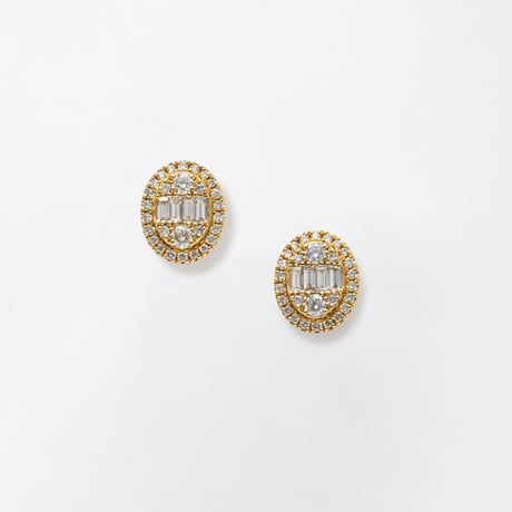 K18 Oval Glow Diamond Earrings（ピアス）