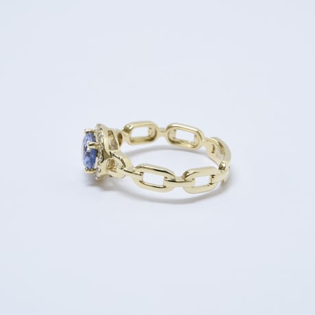 K18 Pale Blue Sapphire Chain Link Ring