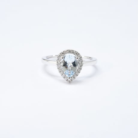 K18 Aquamarine diamond Ring
