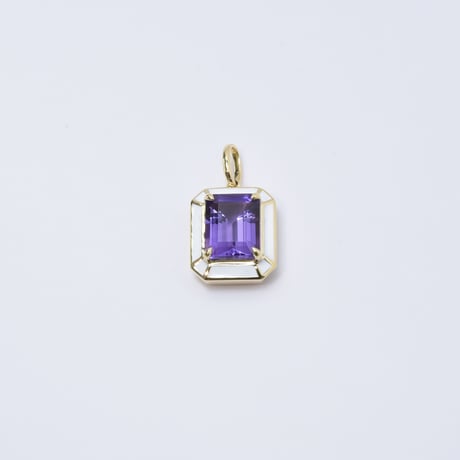 K18 Amethyst Enamel Pendant
