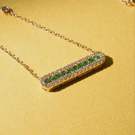 K18 Emerald Bar necklace