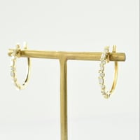 K18 Baguette Diamond Oval Hoops