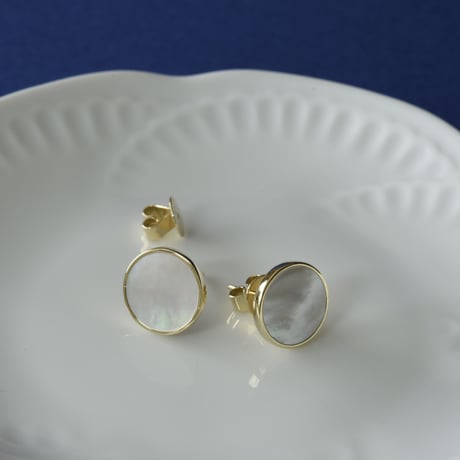 14K Natural White Shell Fringe Earrings（ピアス）