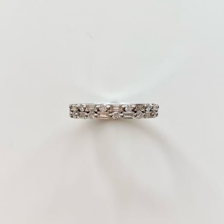 K18  BG Diamond Double Ring