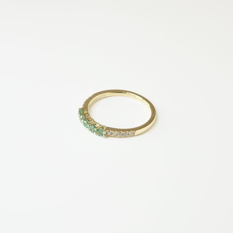 K18 Emerald Diamond Ring