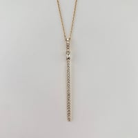 K18 BG Diamond Long Bar Necklace