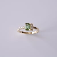 K18 Mint tourmaline Diamond Ring