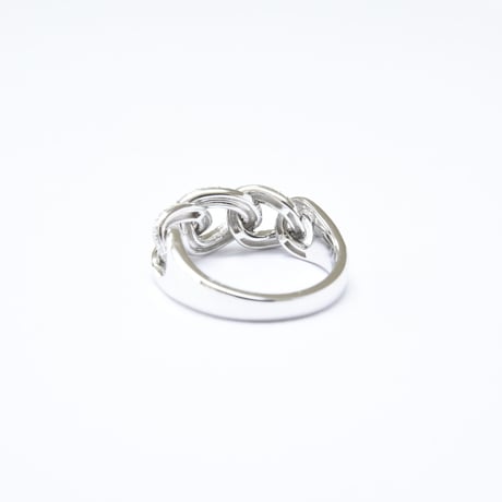 K18 Chain Link Diamond Ring