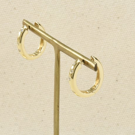 K18 Round Diamond Hoops（ピアス）