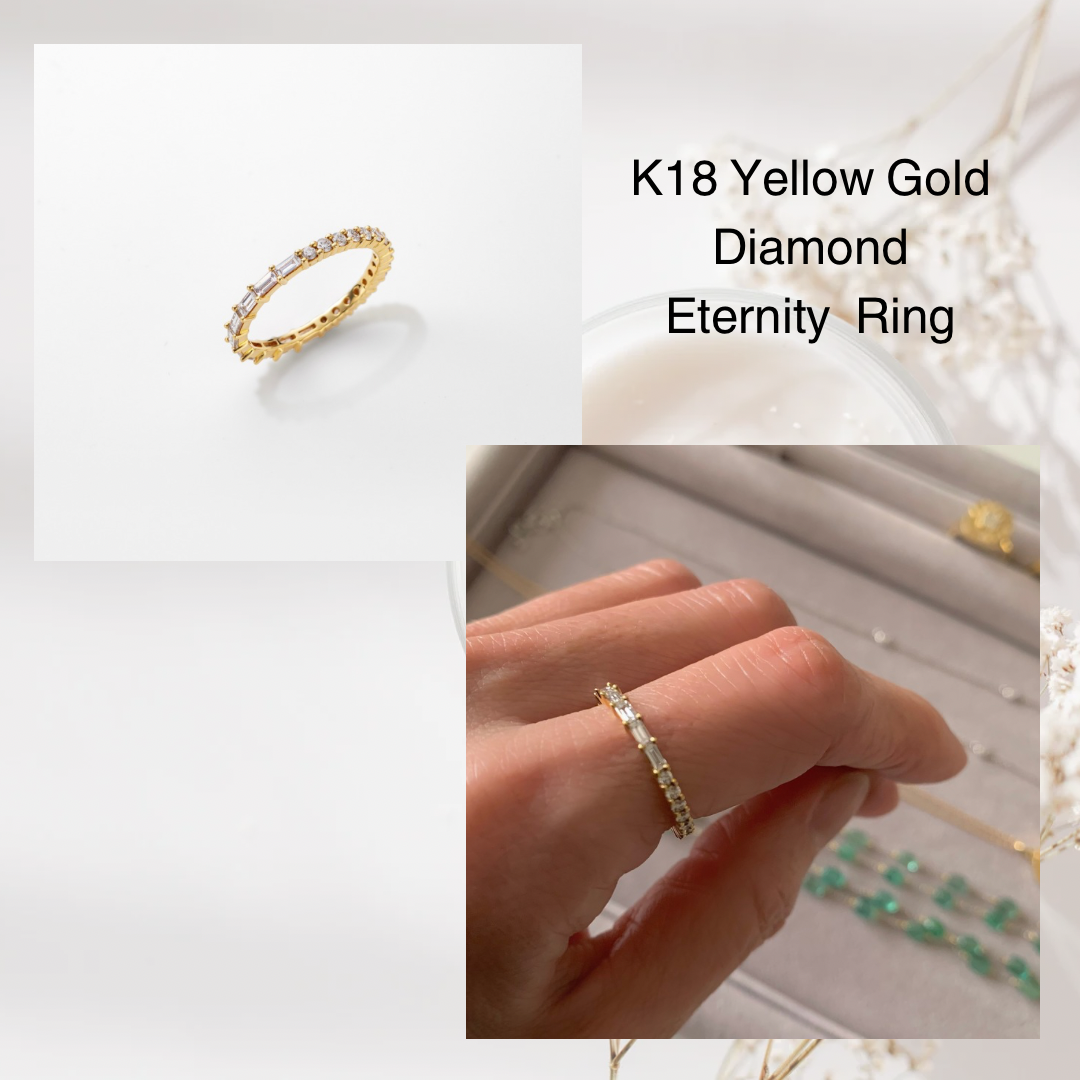K18 Mix cut Diamond Eternity Ring | HANA JEWELS