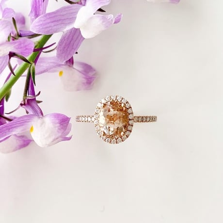 K18 Morganite Dia Ring
