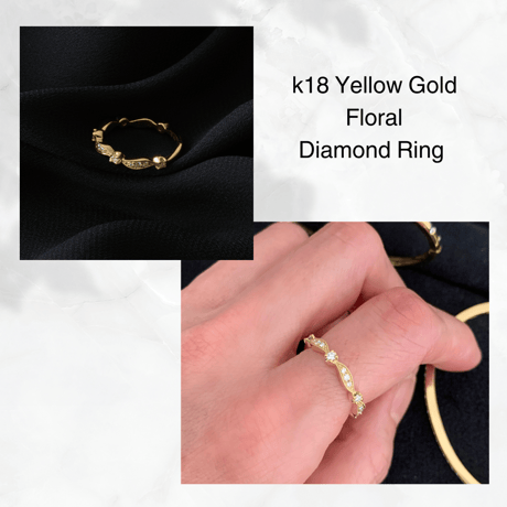 K18 Floral Diamond Ring